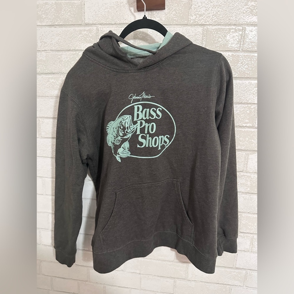 Bass Pro Shops Unisex Gray Hoodie with Mint Logo Size Small #1924